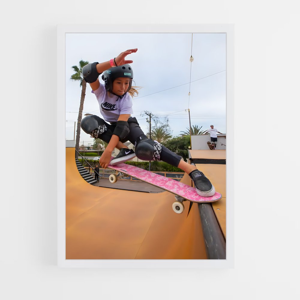 Poster Trick Girl – affiche Skateboard (vue 3)